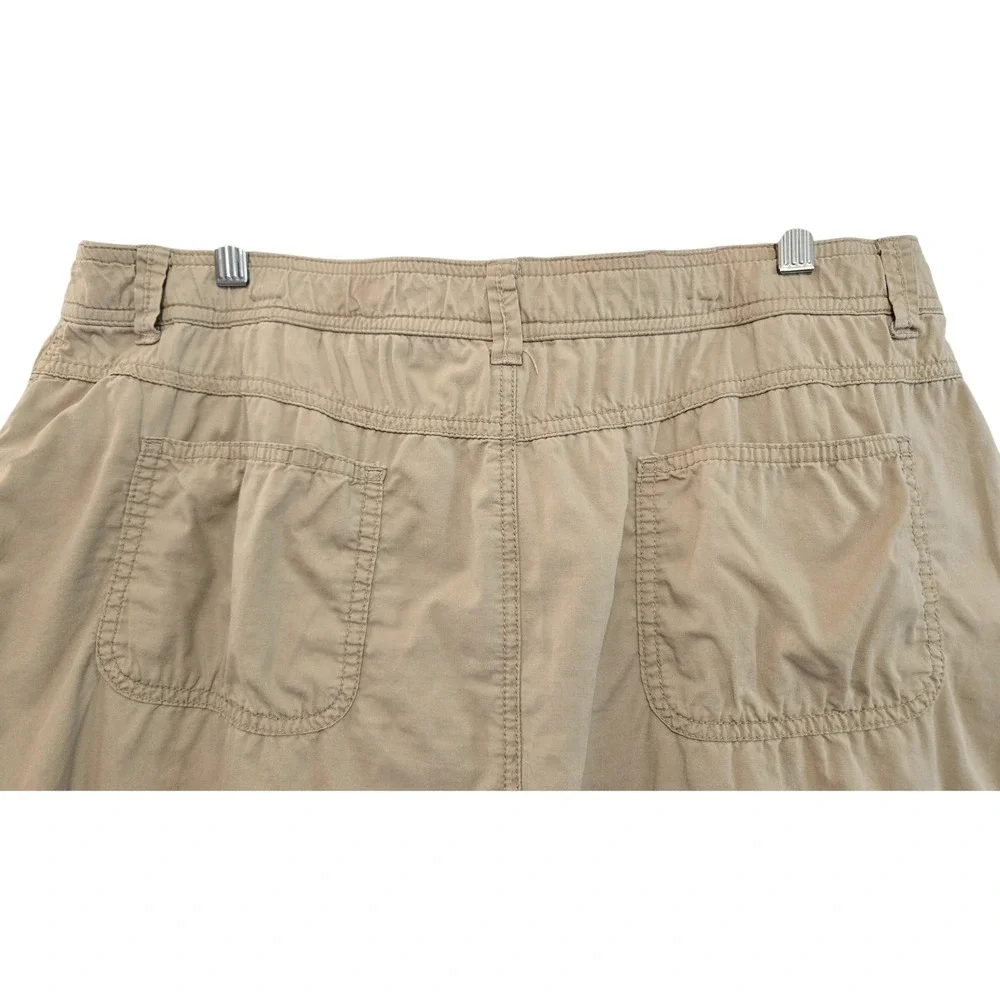 Khaki Cargo Skort Women Drawstring Waist Utility Mini Skirt with Shorts Tan1 14